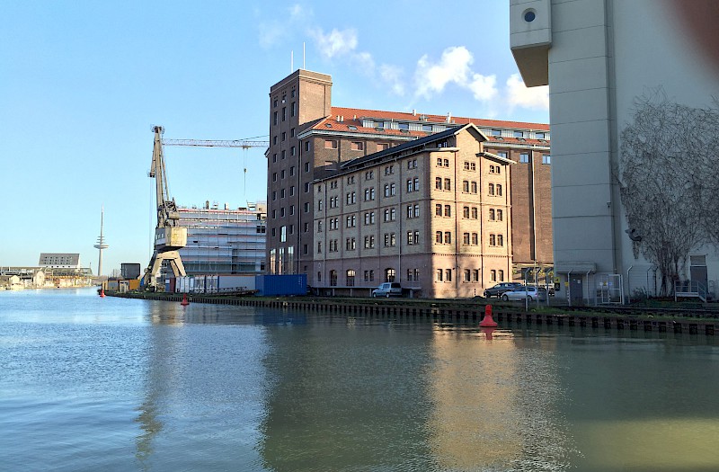 Münster Hafen mit Blick auf Flechtheimspeicher